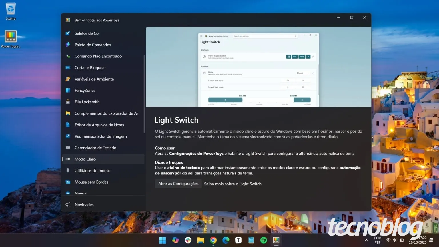 PowerToys agora faz o Windows 11 entrar em modo escuro automaticamente