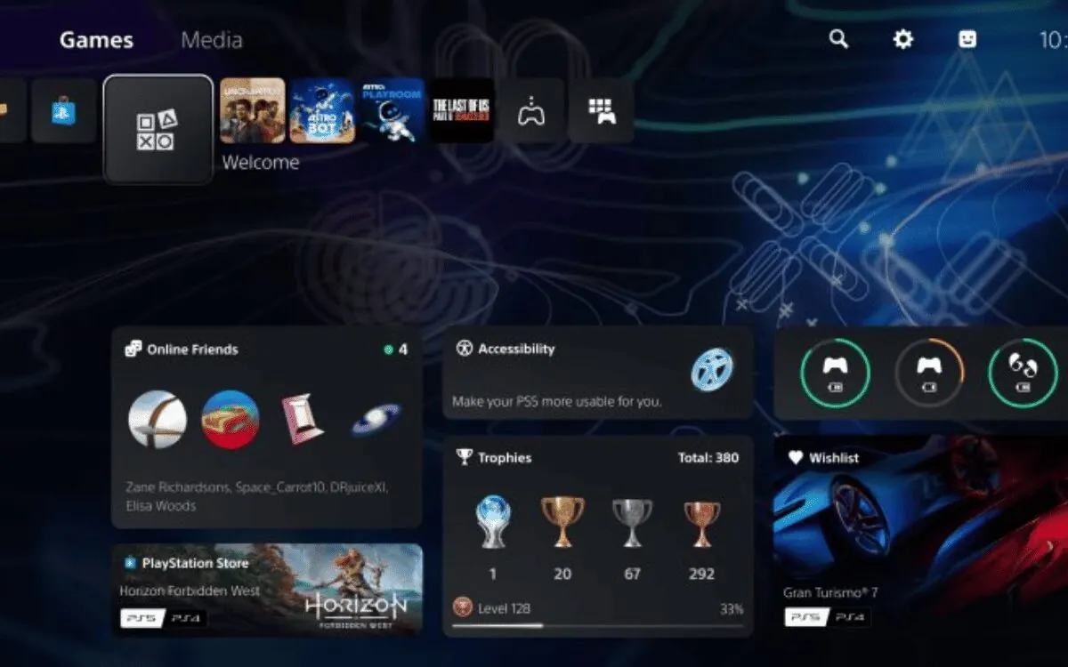 PlayStation adiciona estatísticas de jogadores e tendências ao hub do PS5