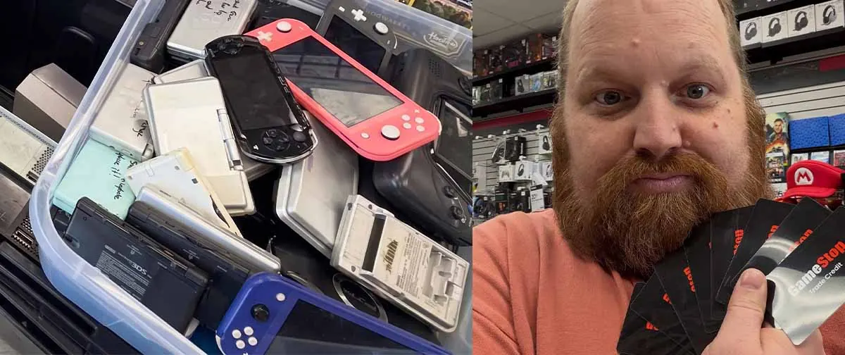 Homem troca uma montanha de consoles quebrados por US$ 10 mil em créditos na GameStop e loja agradece: “Obrigado por sua sucata, Josh!”